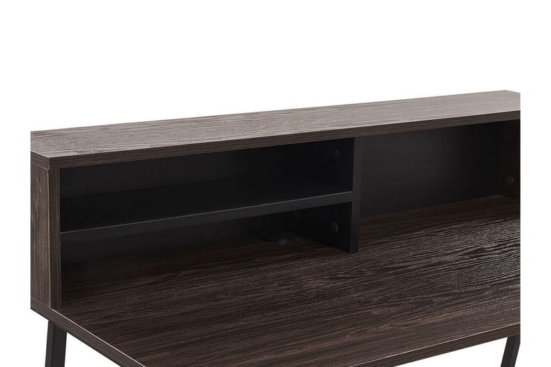 Mekesha Skrivebord 100 cm med Oppbevaringshyller - Mørkebrun - Møbler - Bord - Kontorbord - Skrivebord