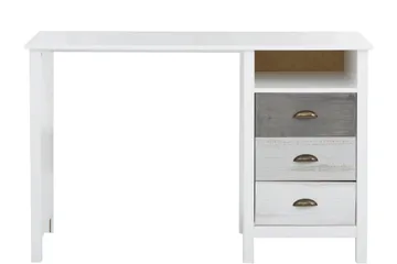 Meridian Skrivebord 140 cm - Hvit/Lysegrå/Mørkegrå - Møbler - Bord - Kontorbord - Skrivebord