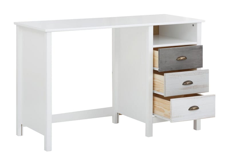 Meridian Skrivebord 140 cm - Hvit/Lysegrå/Mørkegrå - Møbler - Bord - Kontorbord - Skrivebord