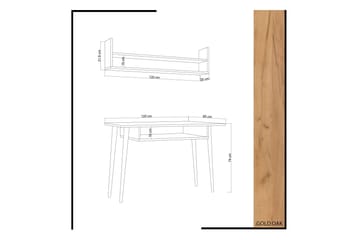 Mod Design Skrivebord 120 cm med Oppbevaring Vegghylle - Tre - Møbler - Bord - Kontorbord - Skrivebord