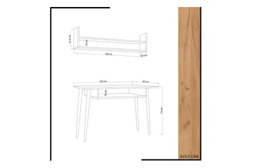 Mod Design Skrivebord 120 cm med Oppbevaring Vegghylle - Tre - Møbler - Bord - Kontorbord - Skrivebord