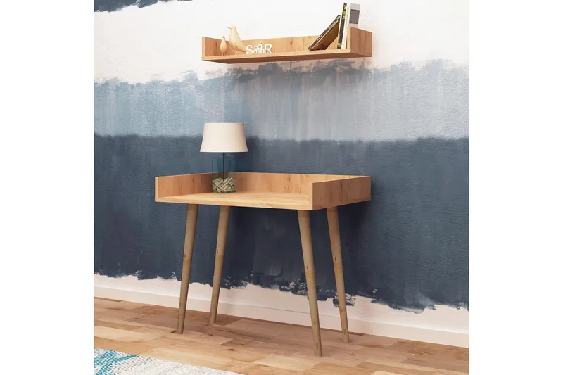 Mod Design Skrivebord 90 cm med Oppbevaring Vegghylle - Tre - Møbler - Bord - Kontorbord - Skrivebord