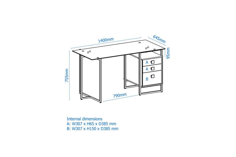 Skrivebord Morgan - Møbler - Bord - Kontorbord - Skrivebord