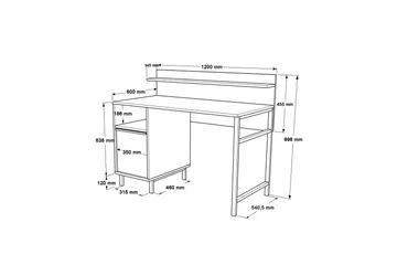 Munetoki Skrivebord 120 cm - Hvit - Møbler - Bord - Kontorbord - Skrivebord
