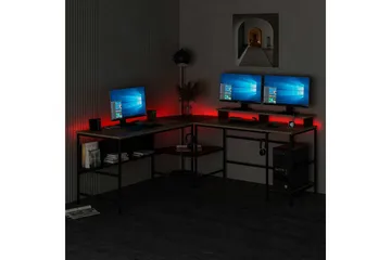 Nafe Hjørneskrivebord - Gull/Svart - Møbler - Bord - Kontorbord - Skrivebord - Hjørneskrivebord