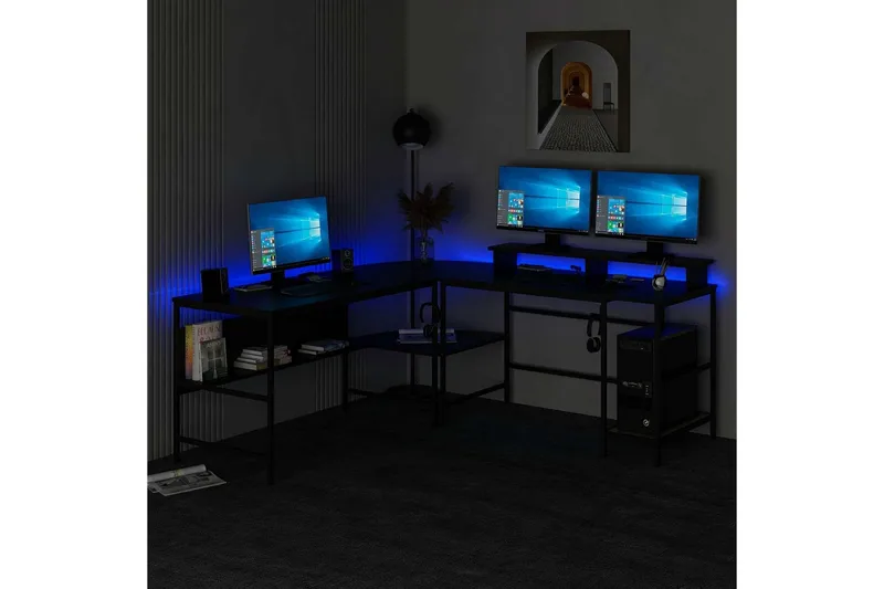 Nafe Hjørneskrivebord - Svart - Møbler - Bord - Kontorbord - Skrivebord - Hjørneskrivebord