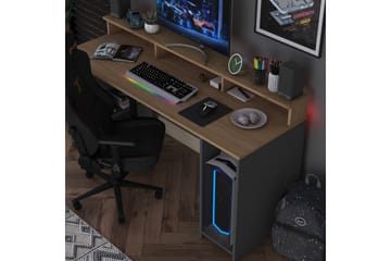 Nanak Skrivebord 160 cm - Valnøtt/Antrasitt - Møbler - Bord - Kontorbord - Skrivebord