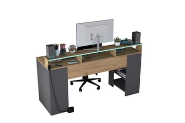 Nanak Skrivebord 160 cm - Valnøtt/Antrasitt - Møbler - Bord - Kontorbord - Skrivebord