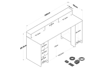 Nanak Skrivebord 160 cm - Valnøtt/Antrasitt - Møbler - Bord - Kontorbord - Skrivebord