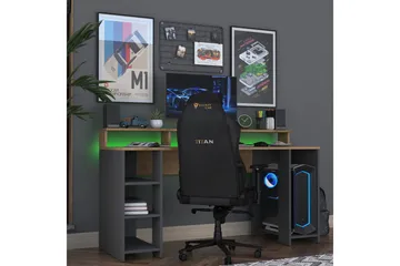 Nanak Skrivebord 160 cm - Valnøtt/Antrasitt - Møbler - Bord - Kontorbord - Skrivebord