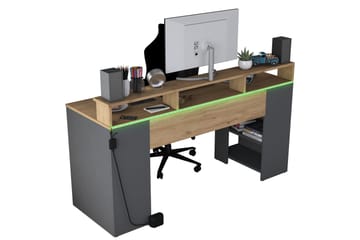 Nanak Skrivebord 160 cm - Valnøtt/Antrasitt - Møbler - Bord - Kontorbord - Skrivebord