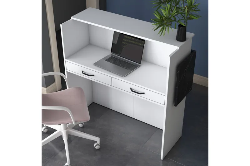 Naruto Skrivebord 110 cm - Marmor/Hvit - Møbler - Bord - Kontorbord - Skrivebord