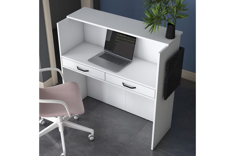 Naruto Skrivebord 110 cm - Marmor/Hvit - Møbler - Bord - Kontorbord - Skrivebord