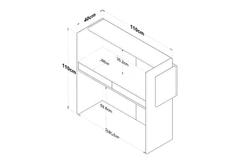 Naruto Skrivebord 110 cm - Marmor/Hvit - Møbler - Bord - Kontorbord - Skrivebord