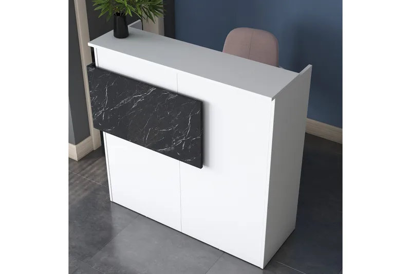 Naruto Skrivebord 110 cm - Marmor/Hvit - Møbler - Bord - Kontorbord - Skrivebord