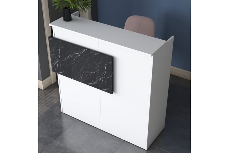 Naruto Skrivebord 110 cm - Marmor/Hvit - Møbler - Bord - Kontorbord - Skrivebord