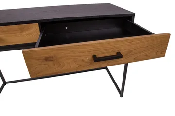 Nauerna Skrivebord 120 cm med Oppbevaring 2 Skuffer - Eikfarge/Svart - Møbler - Bord - Kontorbord - Skrivebord