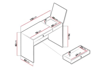 Nero Skrivebord 120 cm - Natur/Hvit/Grå - Møbler - Bord - Kontorbord - Skrivebord