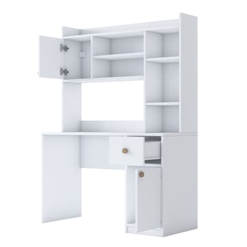 Skrivebord og bokhylle Wallxpert Dara (120 x 166 x 50 cm) hvit - Hvit - Møbler - Bord - Kontorbord - Skrivebord