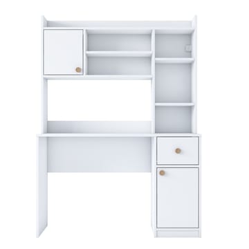 Skrivebord og bokhylle Wallxpert Dara (120 x 166 x 50 cm) hvit - Hvit - Møbler - Bord - Kontorbord - Skrivebord
