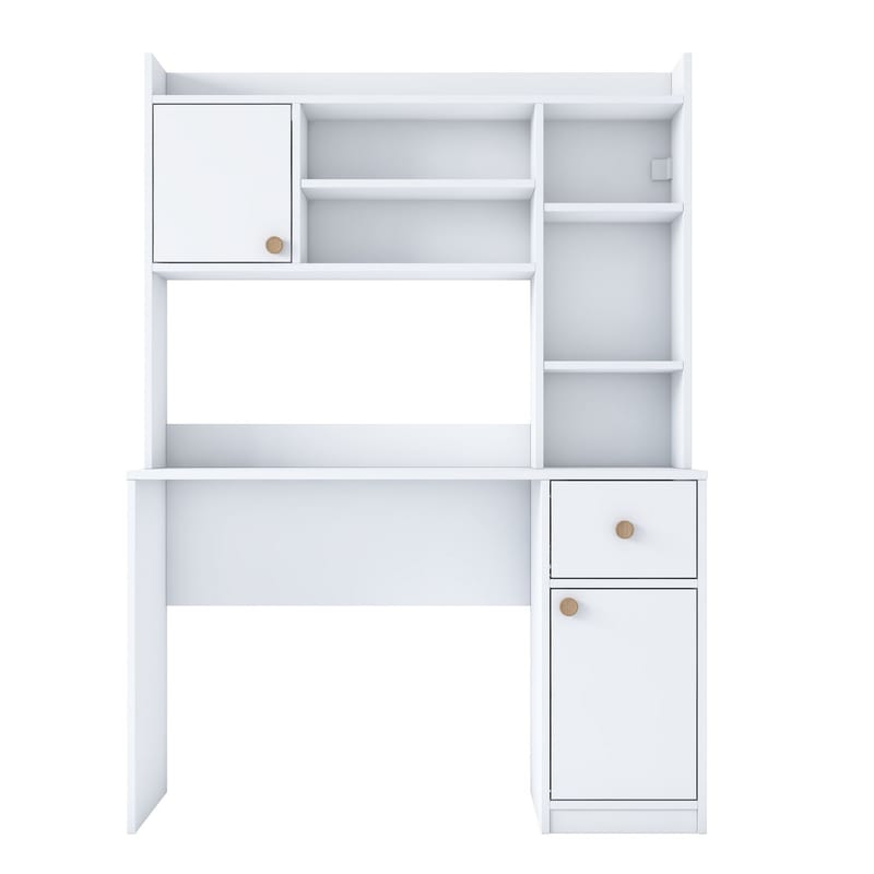 Skrivebord og bokhylle Wallxpert Dara (120 x 166 x 50 cm) hvit - Hvit - Møbler - Bord - Kontorbord - Skrivebord