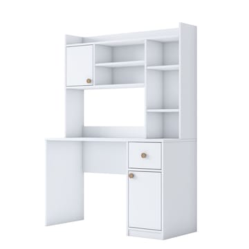 Skrivebord og bokhylle Wallxpert Dara (120 x 166 x 50 cm) hvit - Hvit - Møbler - Bord - Kontorbord - Skrivebord