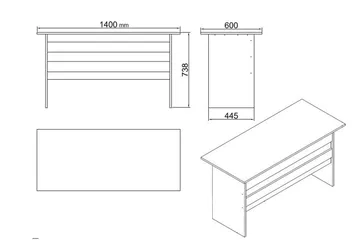 Okani Skrivebord 140 cm med oppbevaring og fotskammel - Natur / Svart - Møbler - Bord - Kontorbord - Skrivebord