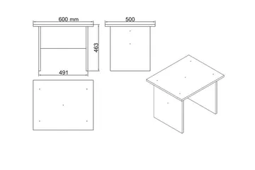 Okani Skrivebord 140 cm med oppbevaring og fotskammel - Natur / Svart - Møbler - Bord - Kontorbord - Skrivebord