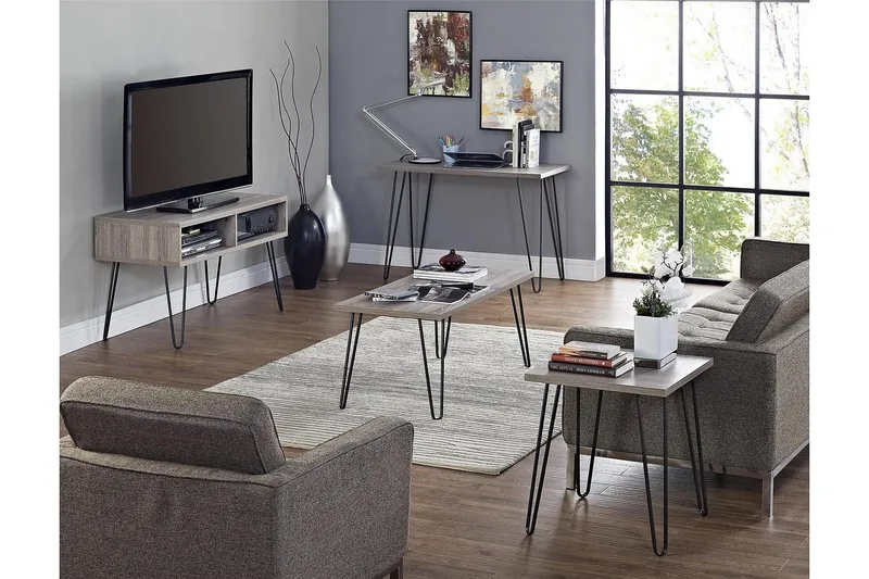 Owen Skrivebord 102 cm Grå/Svart - Dorel Home - Møbler - Bord - Kontorbord - Skrivebord