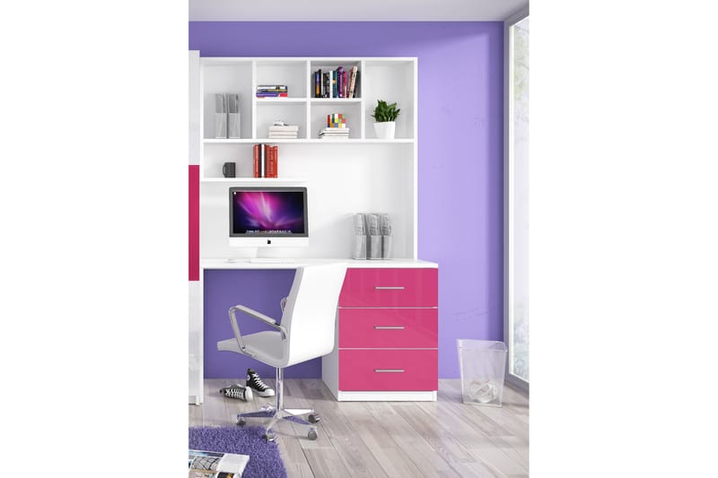 Padella Oppbevaringsskap med Hylle og Skrivebord  120 cm, Rosa