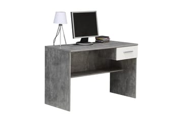 Paesley Skrivebord 110 cm med Oppbevaringsskuff - Grå/Hvit - Møbler - Bord - Kontorbord - Skrivebord