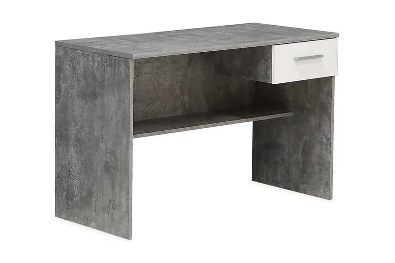 Paesley Skrivebord 110 cm med Oppbevaringsskuff, Grå/Hvit