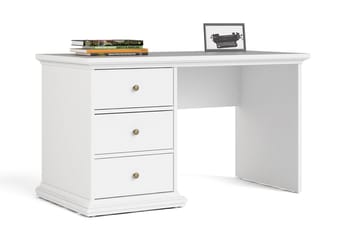 Paris skrivebord 130 cm - Hvit - Møbler - Bord - Kontorbord - Skrivebord