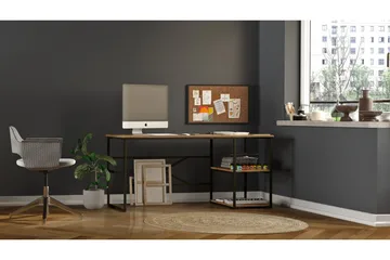 Parythe Skrivebord 160x75x160 cm med oppbevaring - Grønn - Møbler - Bord - Kontorbord - Skrivebord