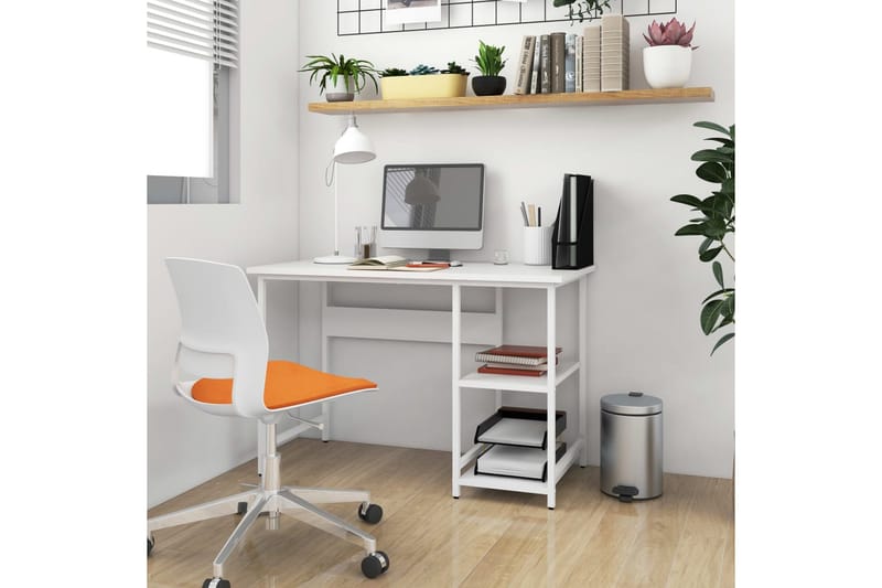 PC-bord hvit 105x55x72 cm MDF og metall - Hvit - Skrivebord - Databord & PC bord