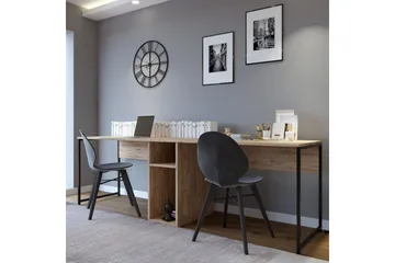 Pellafol Skrivebord 140 cm med Oppbevaringshyller - Natur/Svart - Møbler - Bord - Kontorbord - Skrivebord