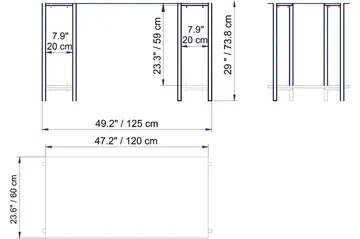 Pinnarp Skrivebord 125 cm med Oppbevaring 2 Hyller - Hvit - Møbler - Bord - Kontorbord - Skrivebord
