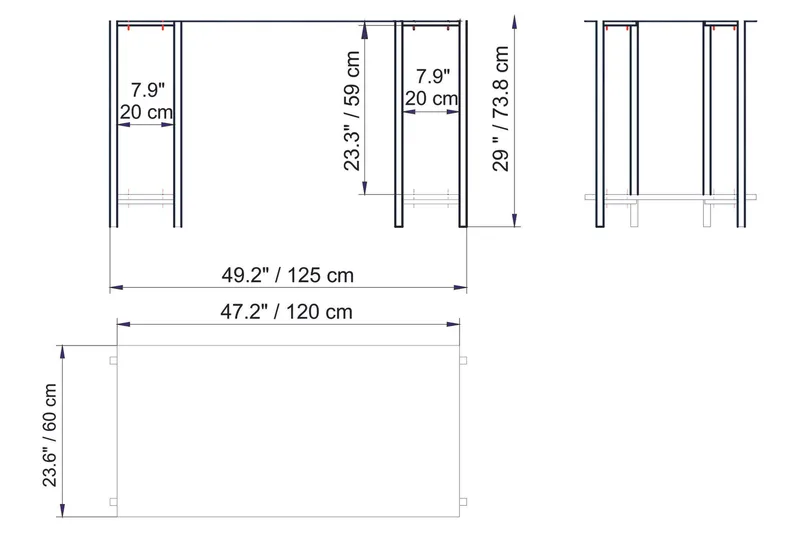 Pinnarp Skrivebord 125 cm med Oppbevaring 2 Hyller Marmormøn - Grå - Møbler - Bord - Kontorbord - Skrivebord