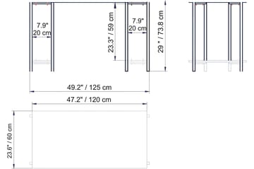 Pinnarp Skrivebord 125 cm med Oppbevaring 2 Hyller - Natur/Svart - Møbler - Bord - Kontorbord - Skrivebord