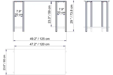 Pinnarp Skrivebord 125 cm med Oppbevaring 2 Hyller - Natur/Svart - Møbler - Bord - Kontorbord - Skrivebord