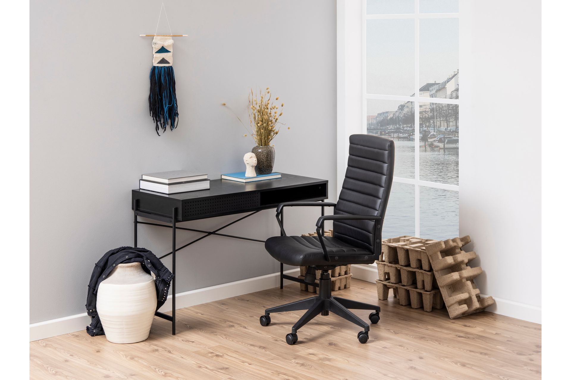 Skrivebord Ricketts 110x110 cm - Sort - Møbler - Bord - Kontorbord - Skrivebord