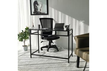 Sabani Skrivebord 100 cm - Glass/Røykfarget/Svart - Møbler - Bord - Kontorbord - Skrivebord