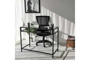 Sabani Skrivebord 100 cm - Glass/Røykfarget/Svart - Møbler - Bord - Kontorbord - Skrivebord