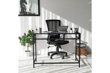 Sabani Skrivebord 100 cm - Glass/Røykfarget/Svart - Møbler - Bord - Kontorbord - Skrivebord