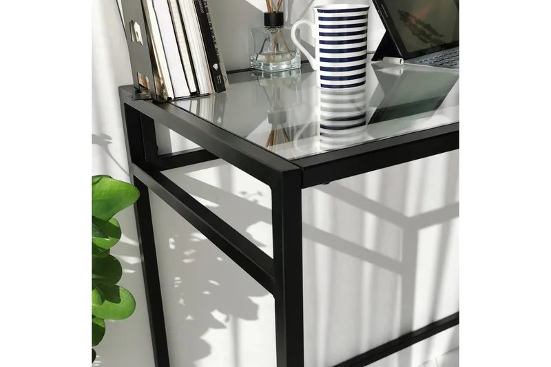 Sabani Skrivebord 100 cm - Glass/Svart - Møbler - Bord - Kontorbord - Skrivebord