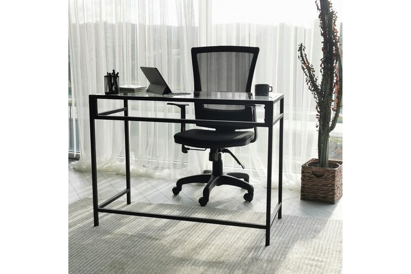 Sabani Skrivebord 100 cm - Glass/Svart - Møbler - Bord - Kontorbord - Skrivebord
