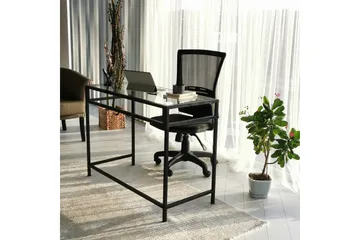 Sabani Skrivebord 100 cm - Glass/Svart - Møbler - Bord - Kontorbord - Skrivebord