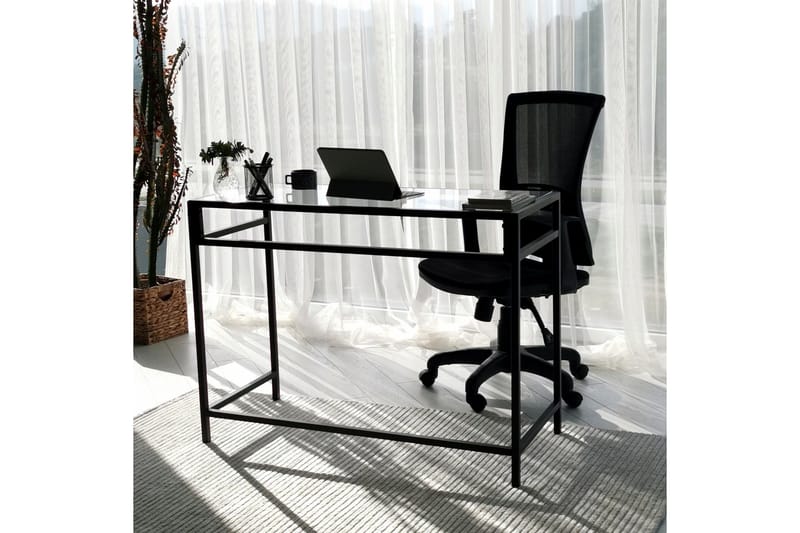 Sabani Skrivebord 100 cm - Glass/Svart - Møbler - Bord - Kontorbord - Skrivebord