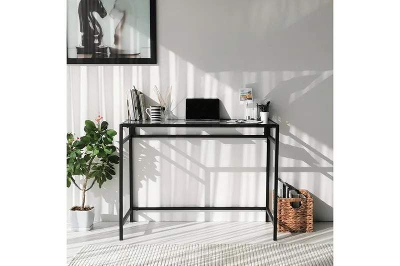 Sabani Skrivebord 100 cm - Glass/Svart - Møbler - Bord - Kontorbord - Skrivebord