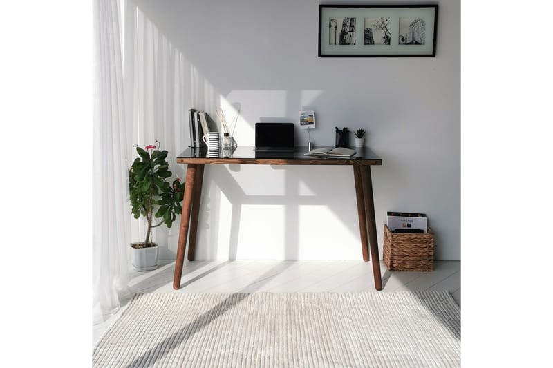Sabani Skrivebord 110 cm - Glass/Valnøttbrun - Møbler - Bord - Kontorbord - Skrivebord